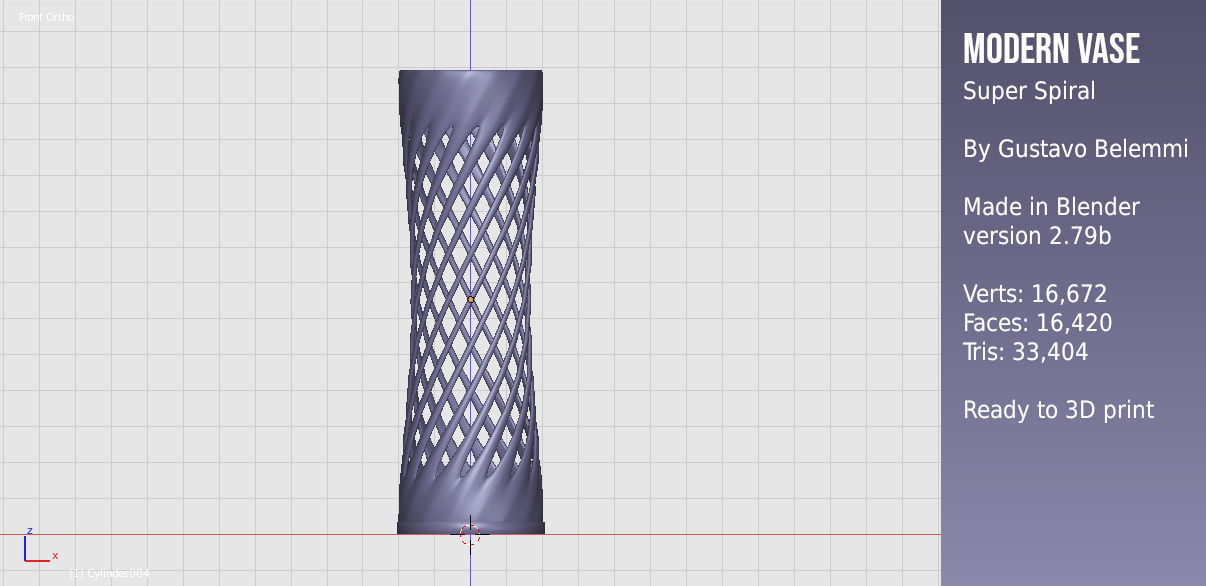 Modern Vase Super Spiral 3D print model_5