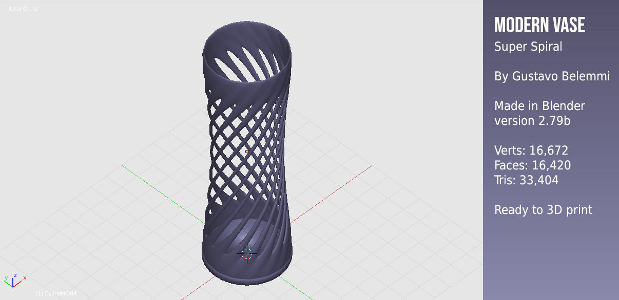 Modern Vase Super Spiral 3D print model_7