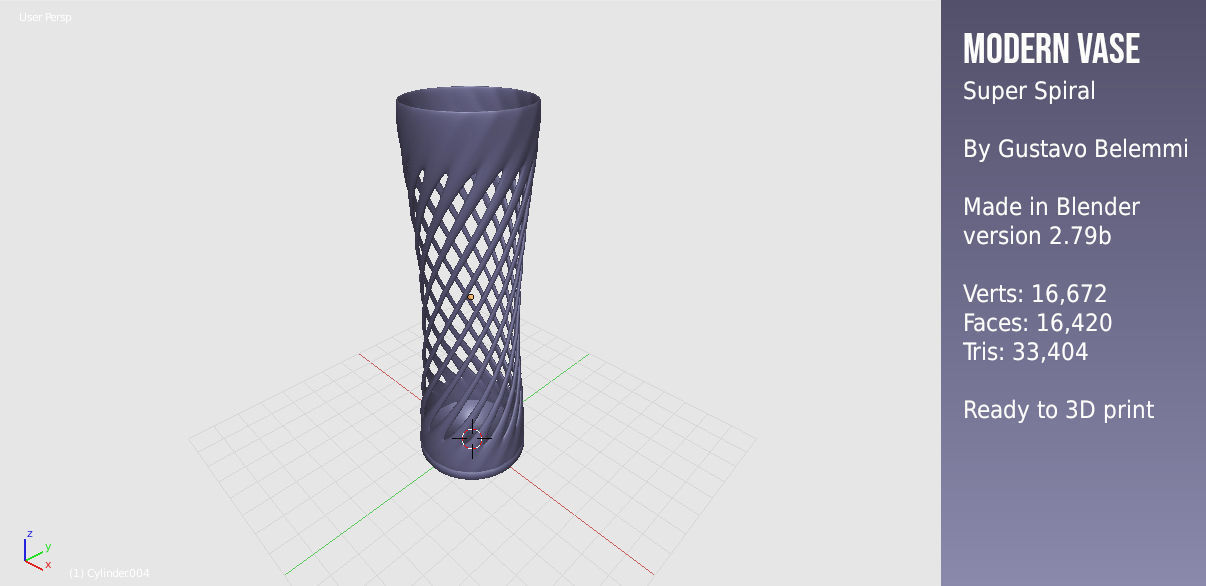 Modern Vase Super Spiral 3D print model_3