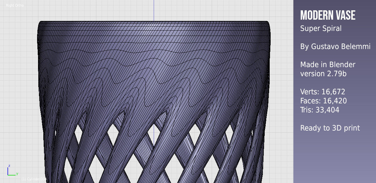 Modern Vase Super Spiral 3D print model_8