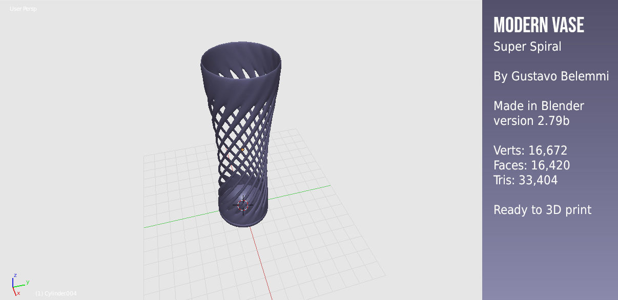 Modern Vase Super Spiral 3D print model_4