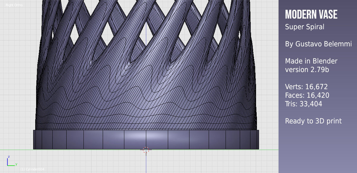 Modern Vase Super Spiral 3D print model_10