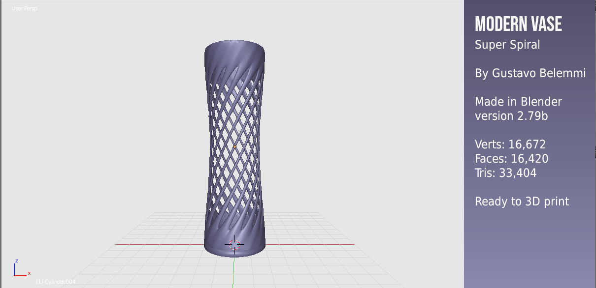 Modern Vase Super Spiral 3D print model_2