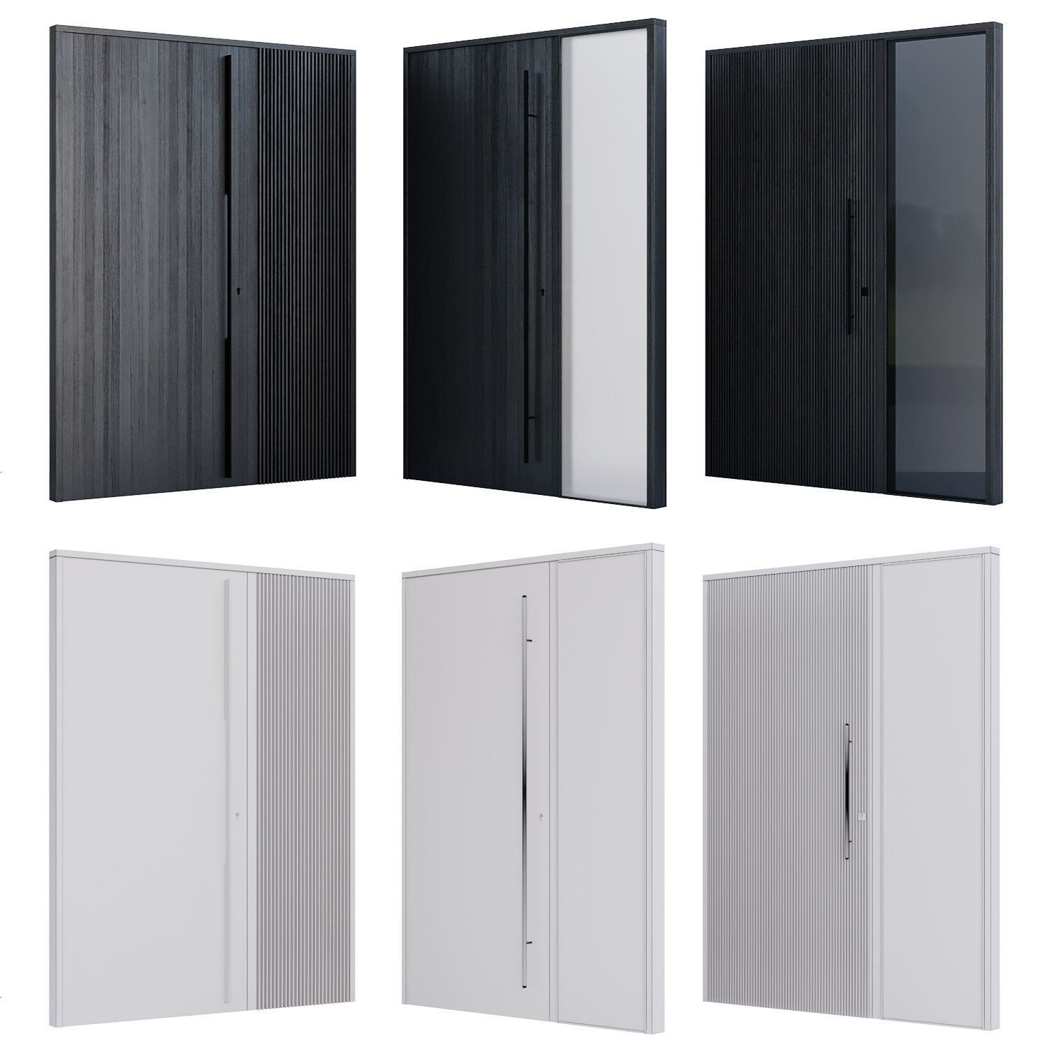 Modern entrance door 3D model_1