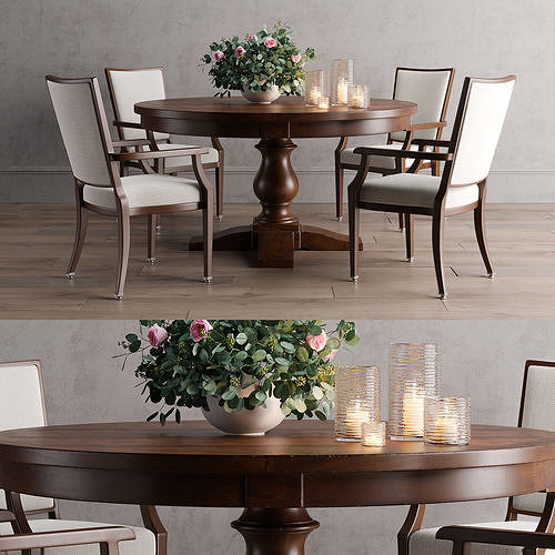 17th CMONASTERY Round Dining Table 3D model