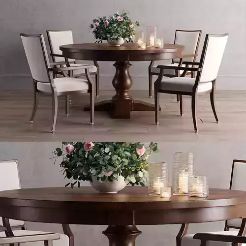 17th CMONASTERY Round Dining Table 3D model