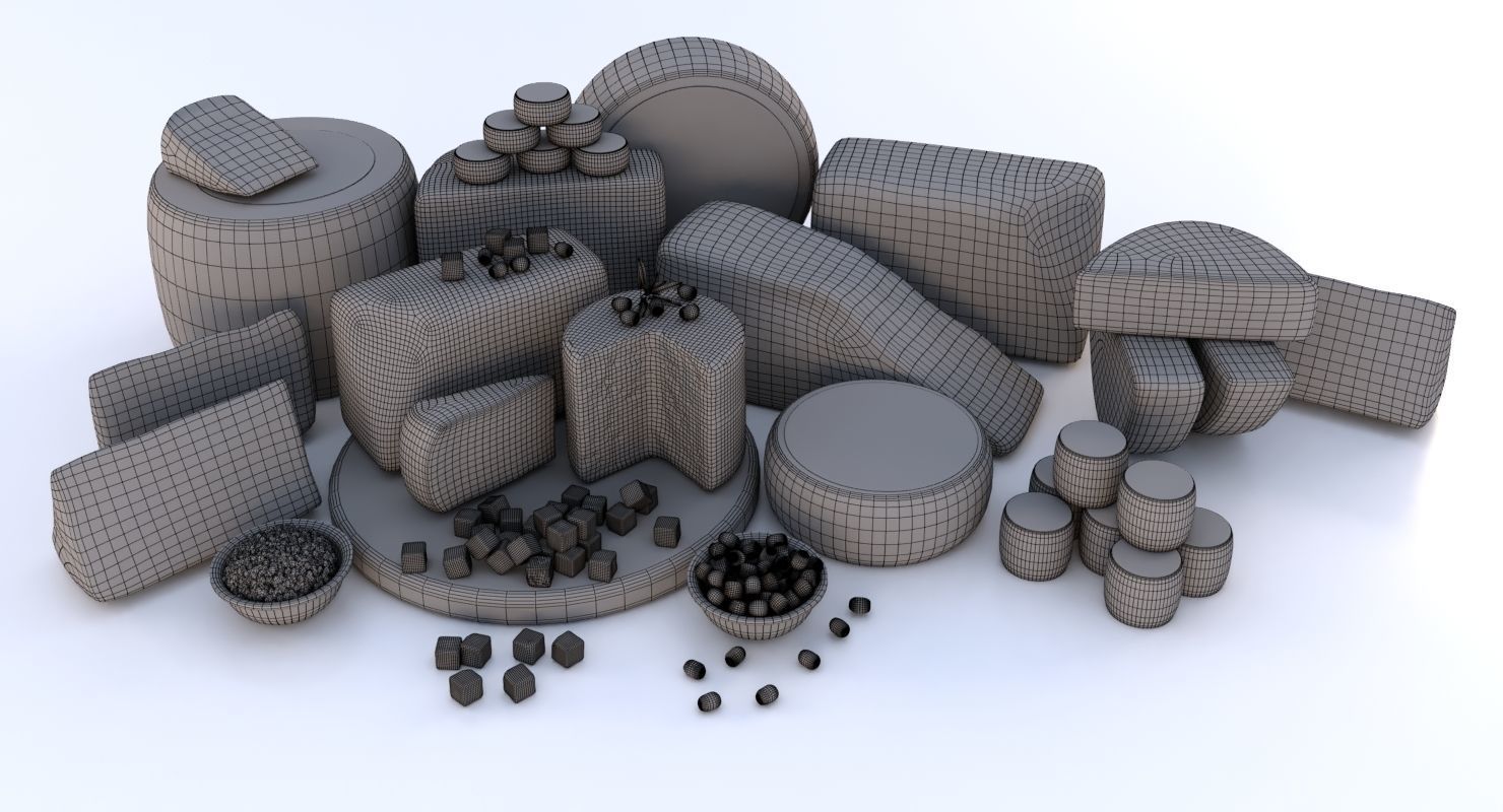 Cheese platter 3D model_13