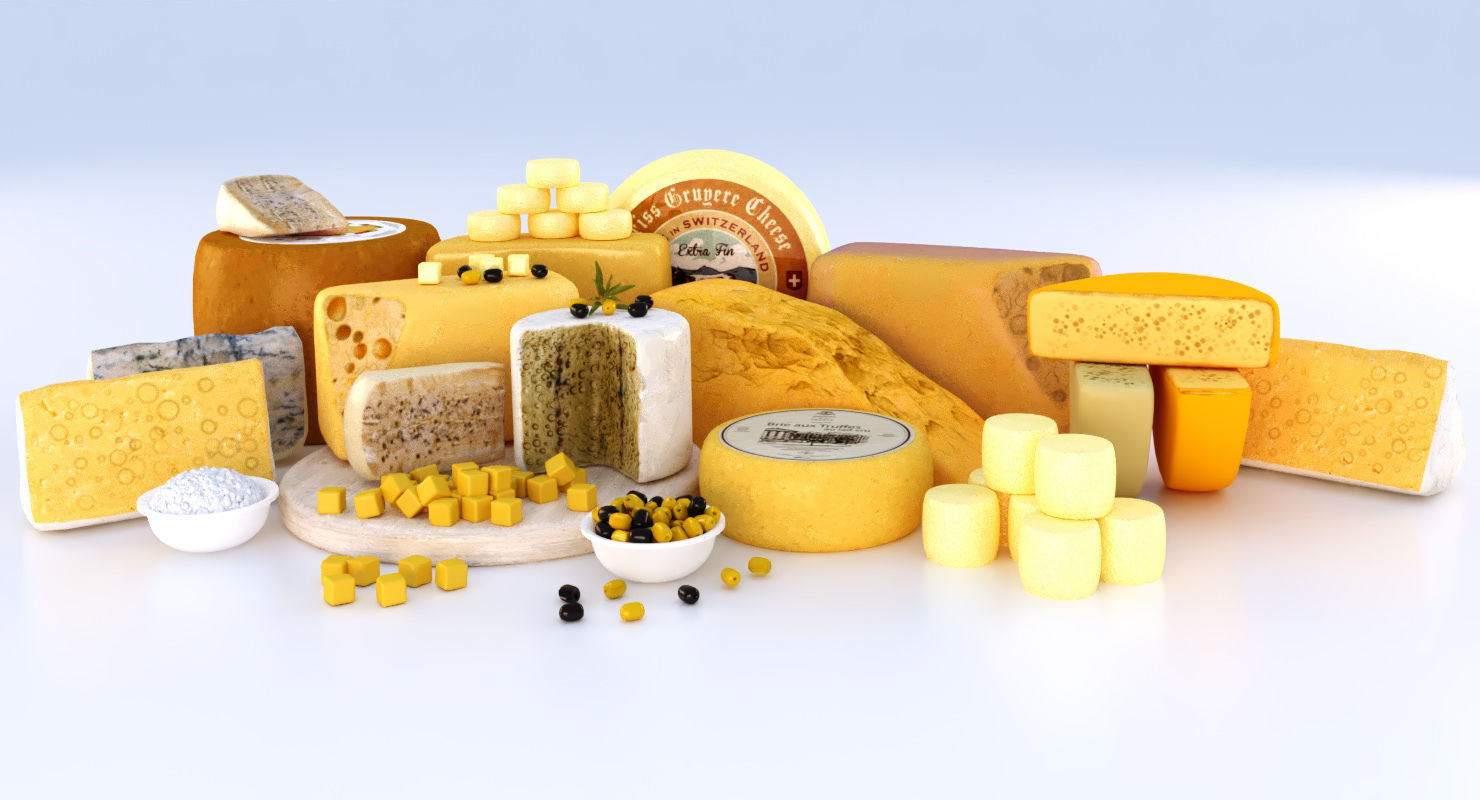 Cheese platter 3D model_1