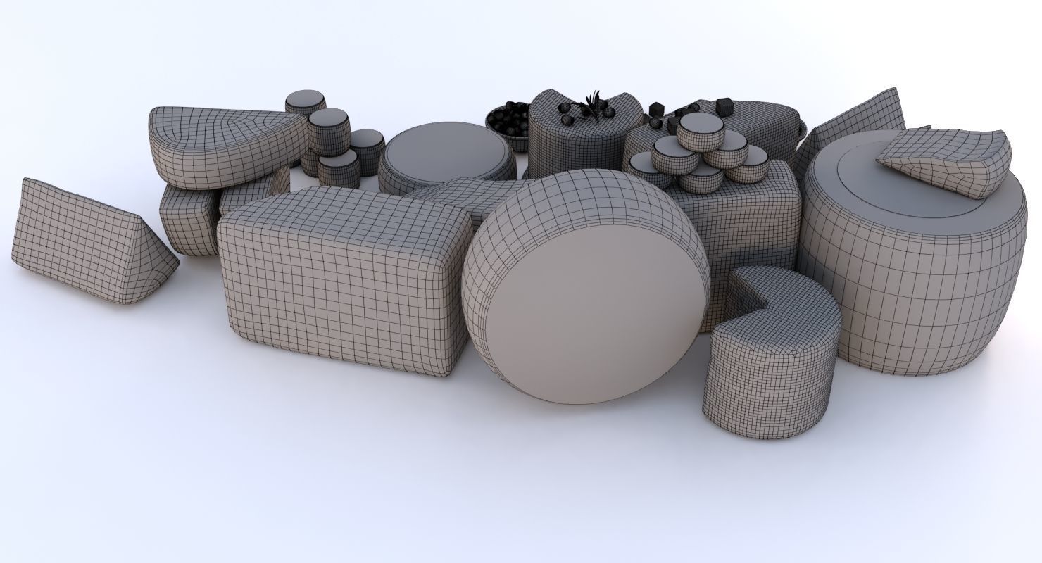 Cheese platter 3D model_14