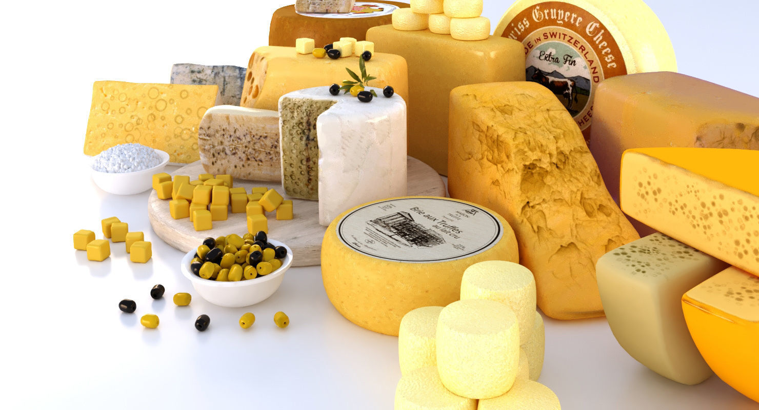Cheese platter 3D model_4