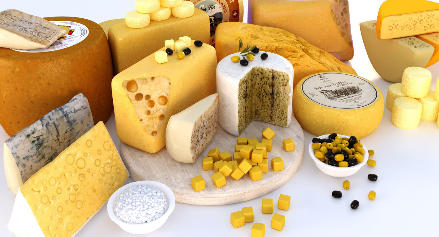 Cheese platter 3D model_3