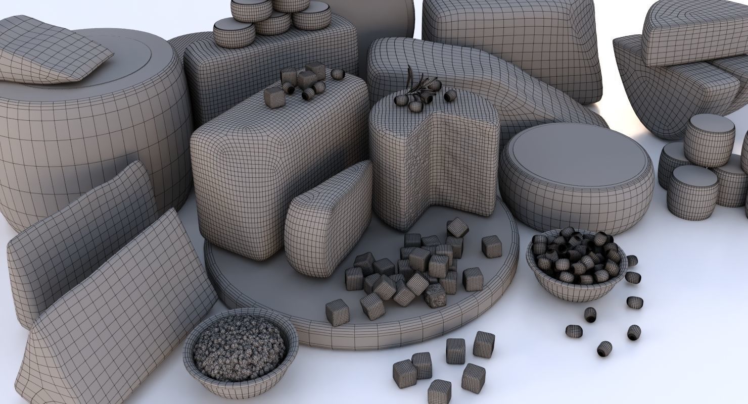 Cheese platter 3D model_16