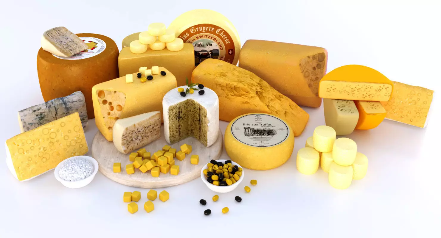 Cheese platter 3D model_0