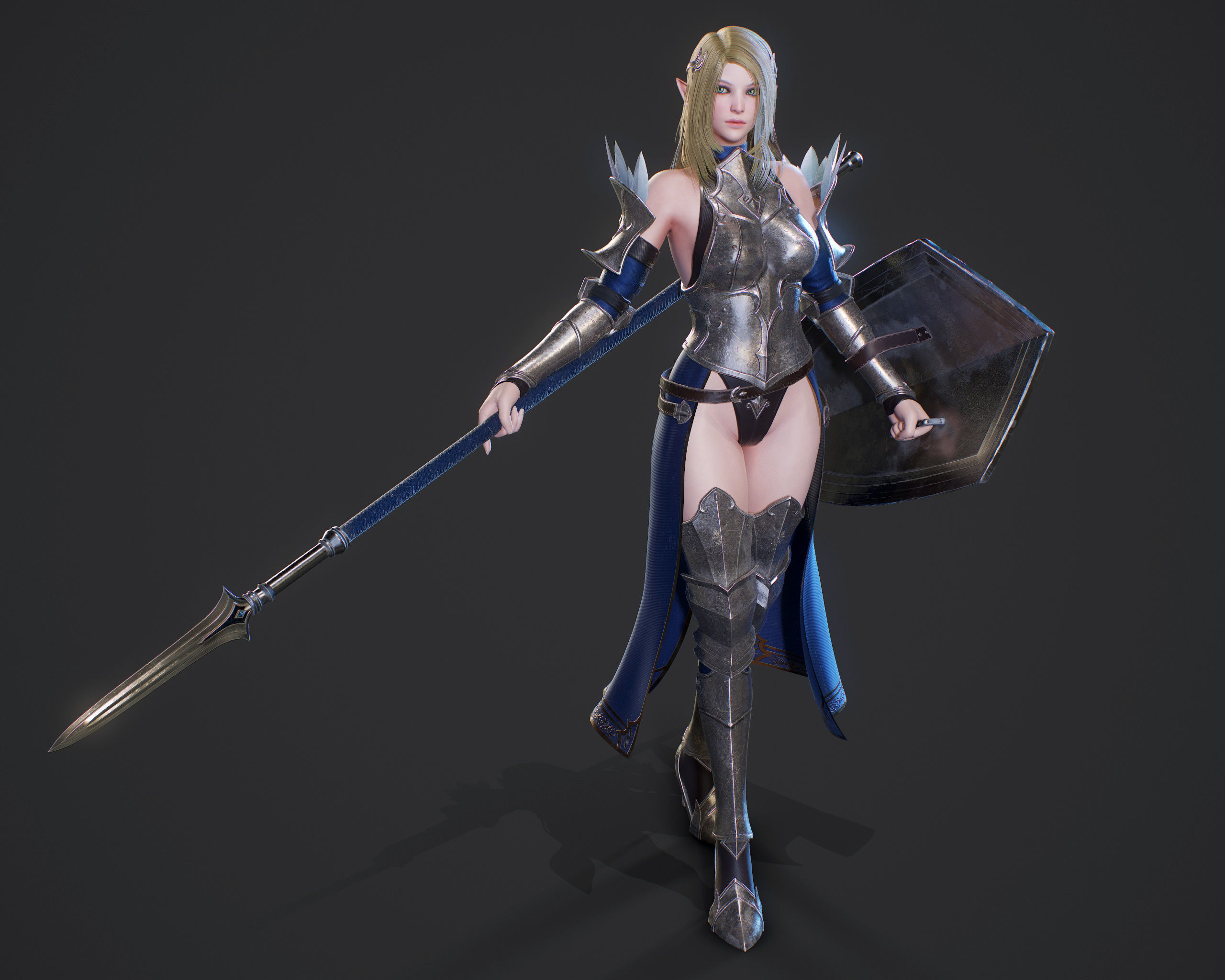 Elf Paladin - Game Ready Low-poly 3D model_24