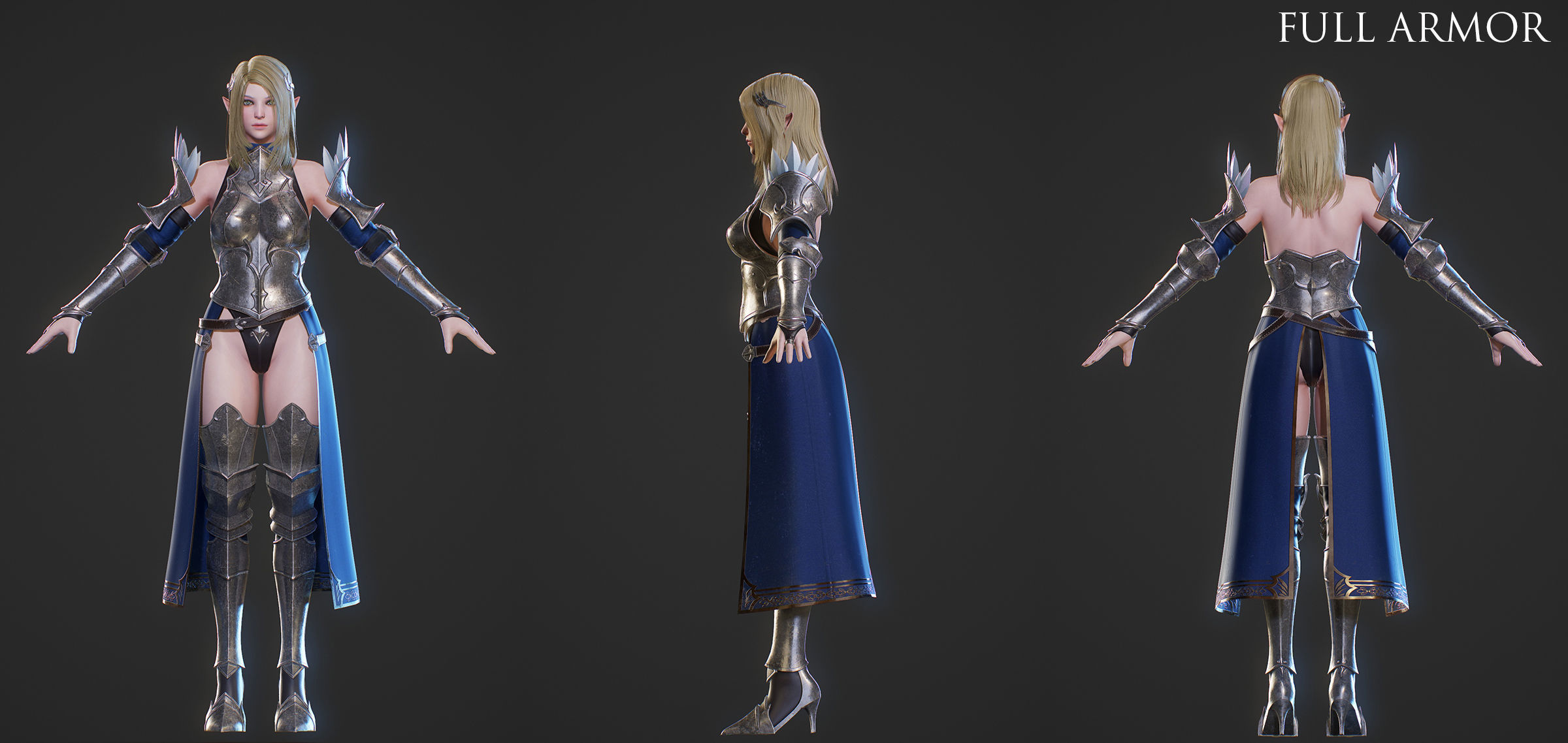 Elf Paladin - Game Ready Low-poly 3D model_13