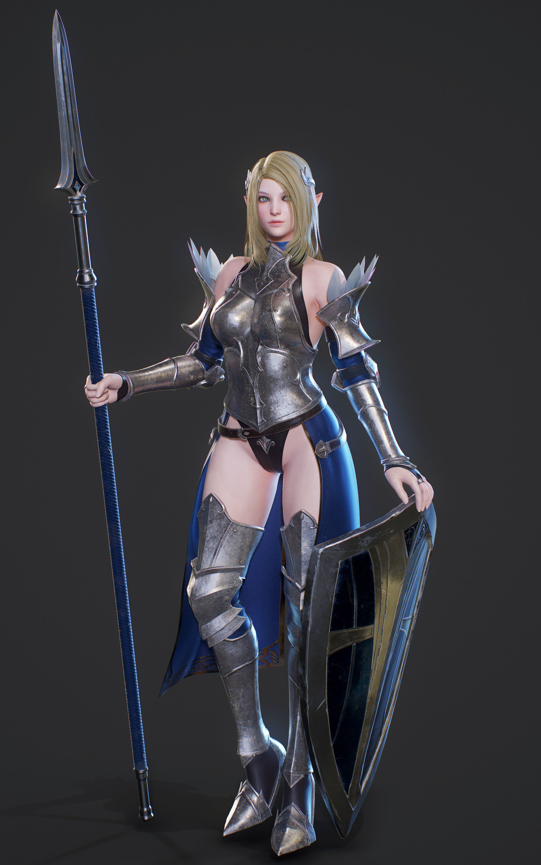 Elf Paladin - Game Ready Low-poly 3D model_4