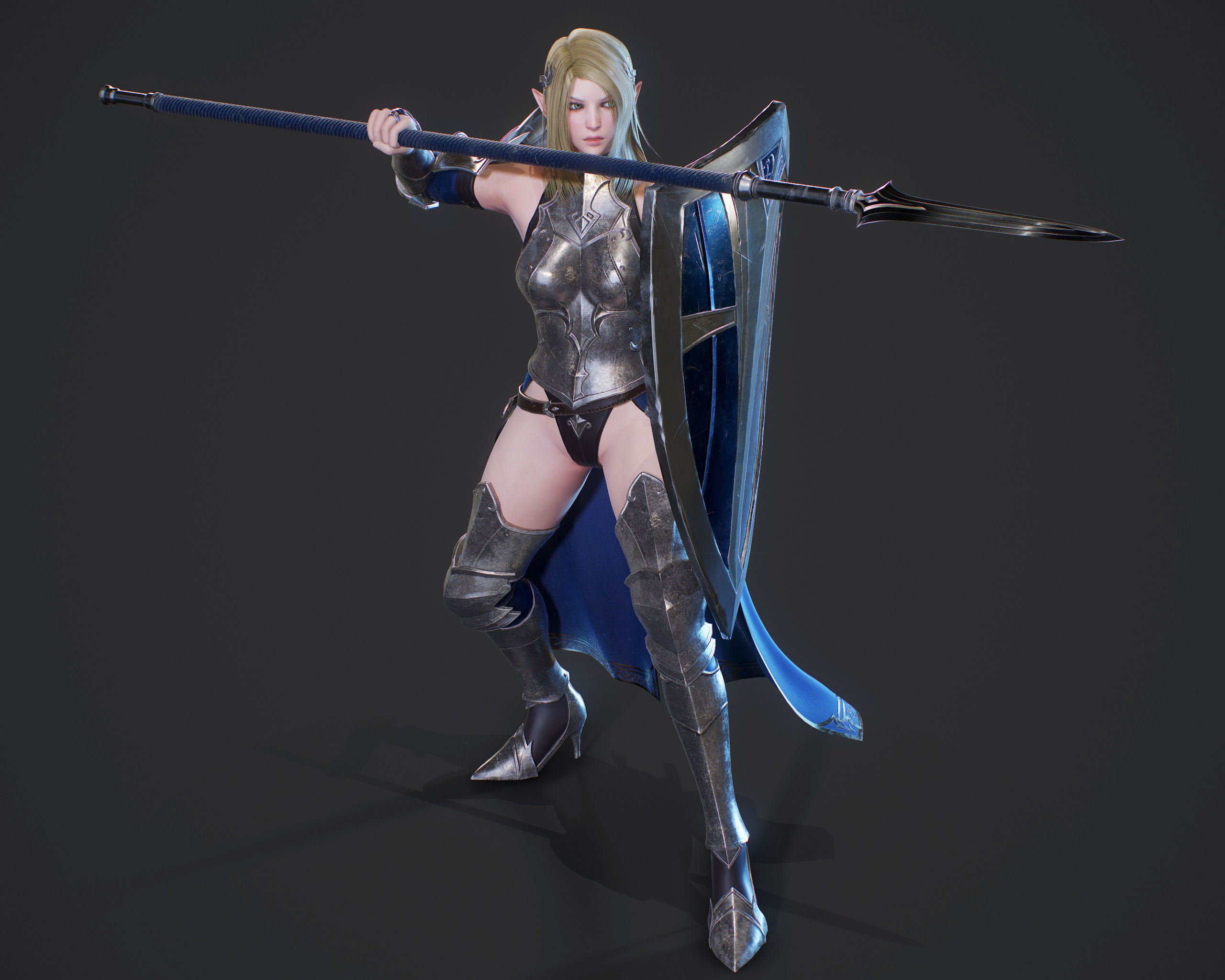 Elf Paladin - Game Ready Low-poly 3D model_17