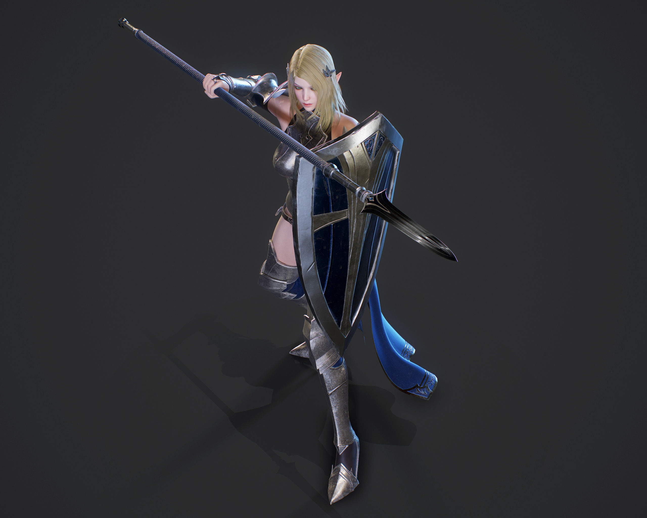 Elf Paladin - Game Ready Low-poly 3D model_16