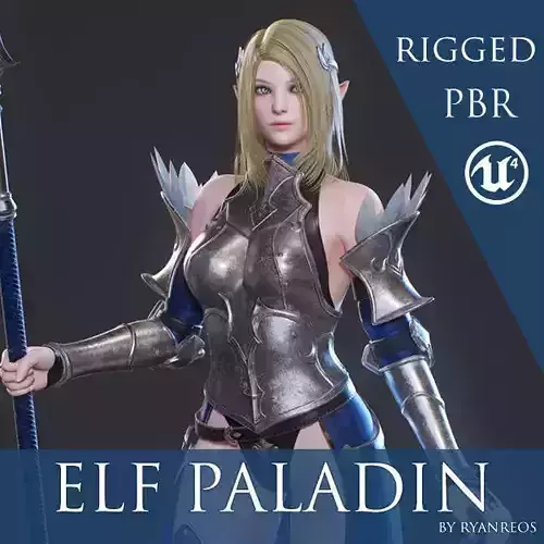 Elf Paladin - Game Ready Low-poly 3D model