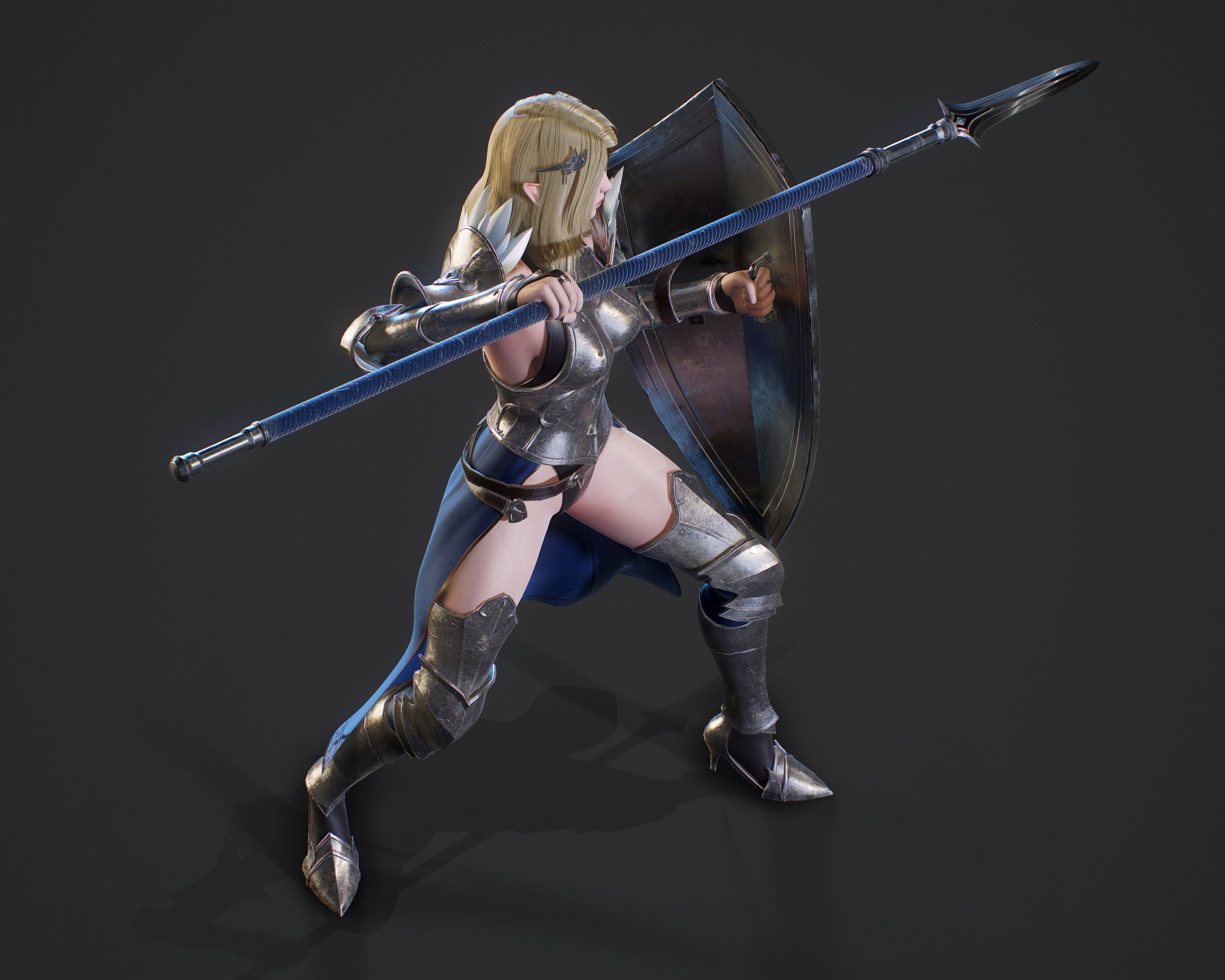 Elf Paladin - Game Ready Low-poly 3D model_18