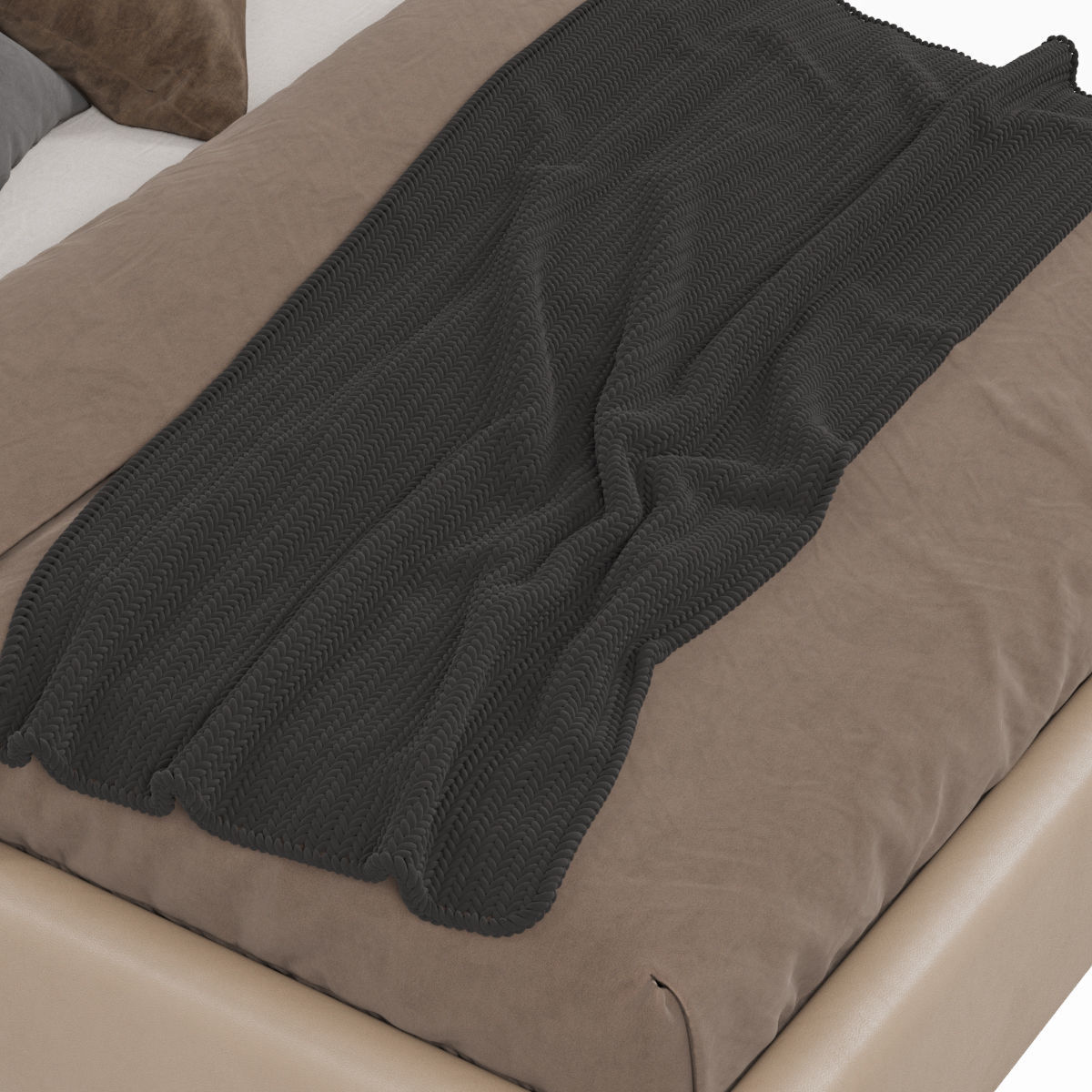 Beds collection 1 bed with two nightstands and lamp 3D model_32