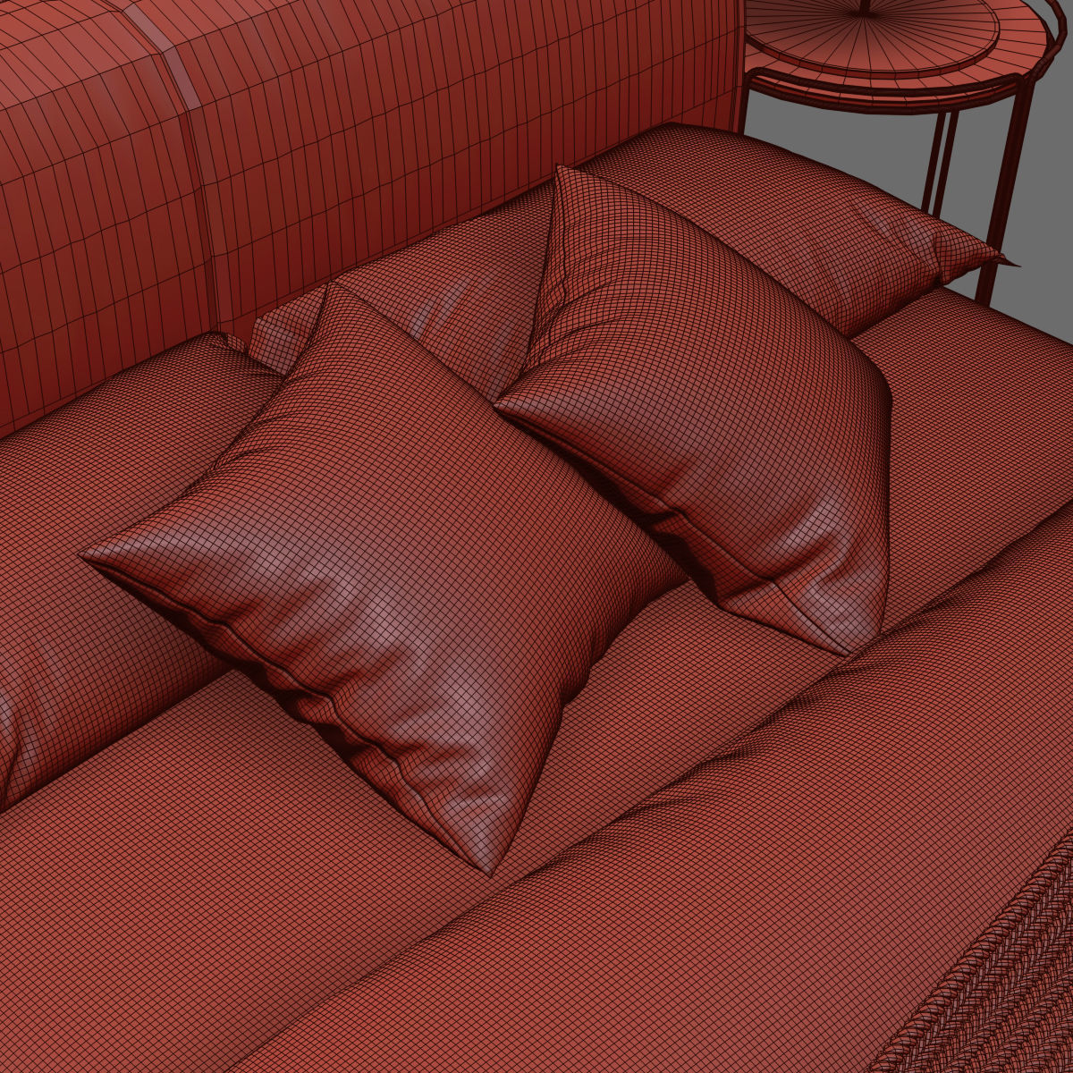 Beds collection 1 bed with two nightstands and lamp 3D model_51