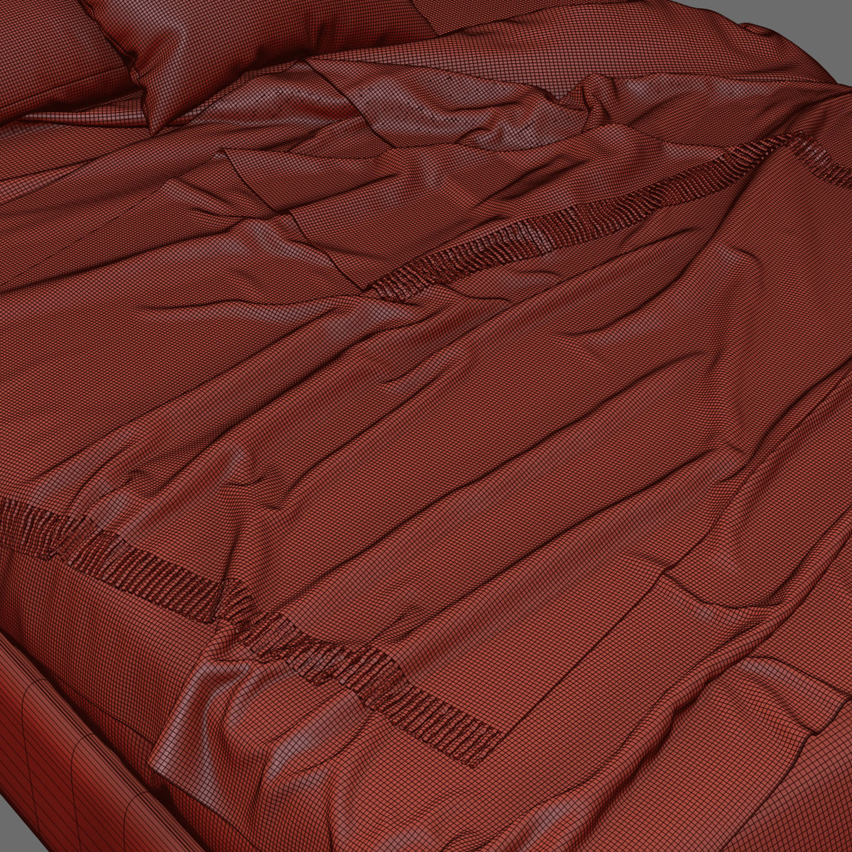 Beds collection 1 bed with two nightstands and lamp 3D model_44