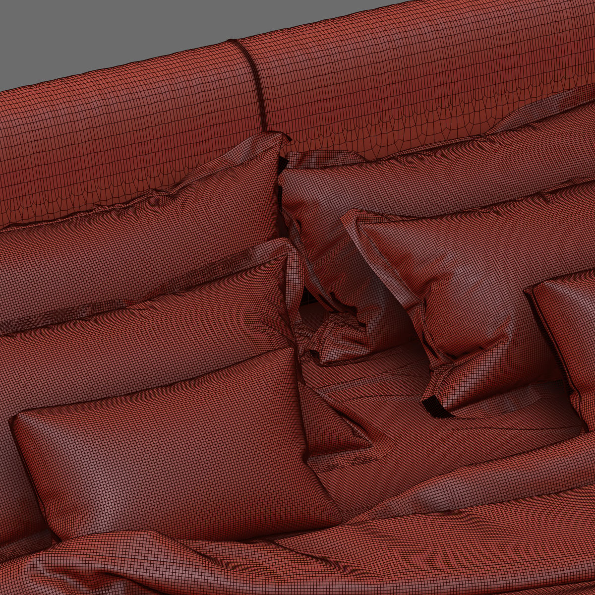 Beds collection 1 bed with two nightstands and lamp 3D model_48