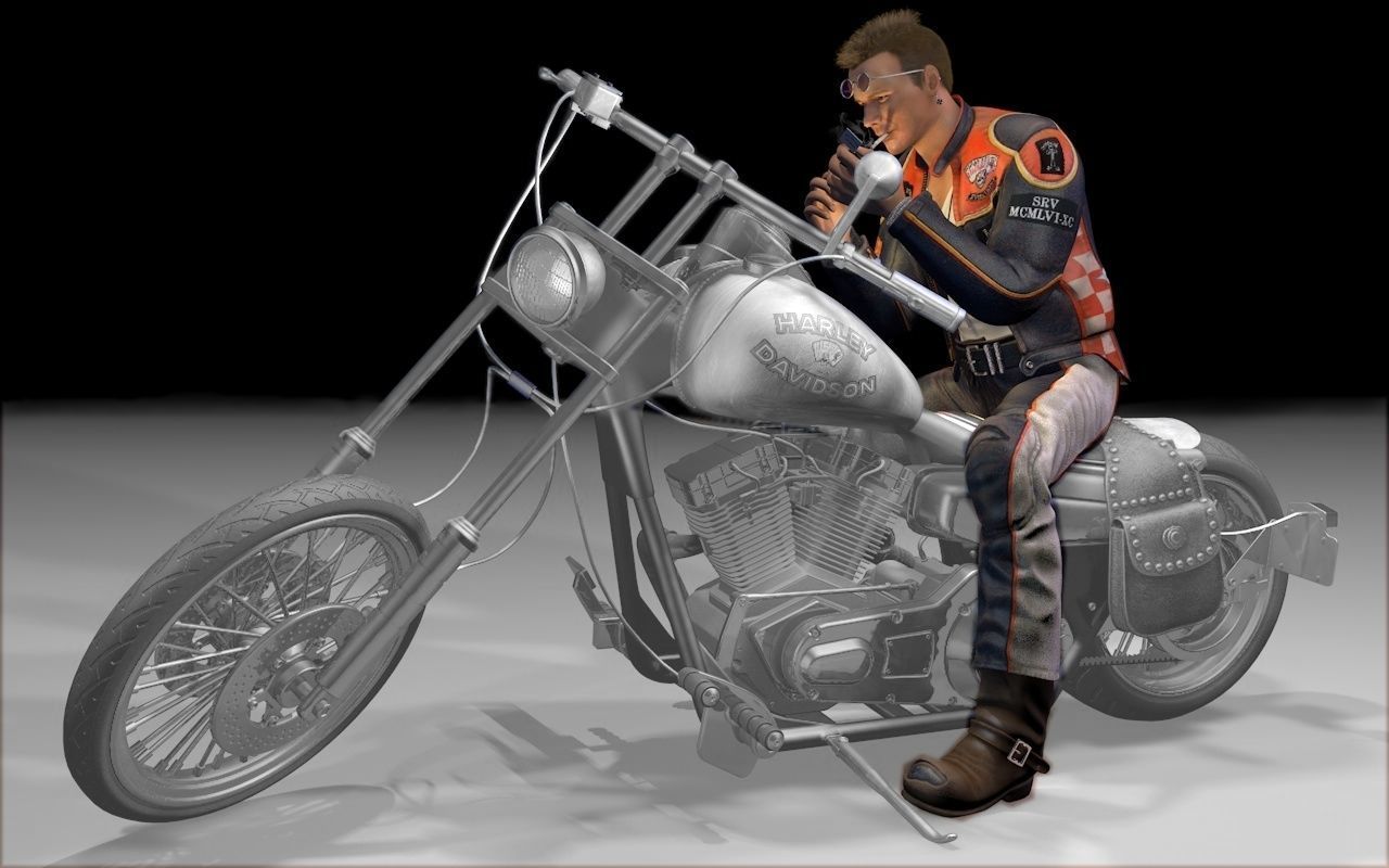 Motorcyclist rigging 3D model_18