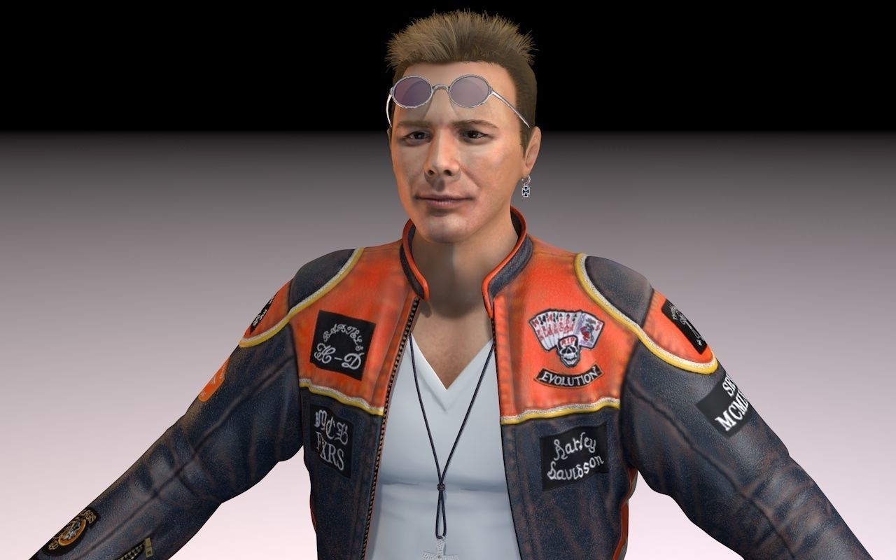 Motorcyclist rigging 3D model_13