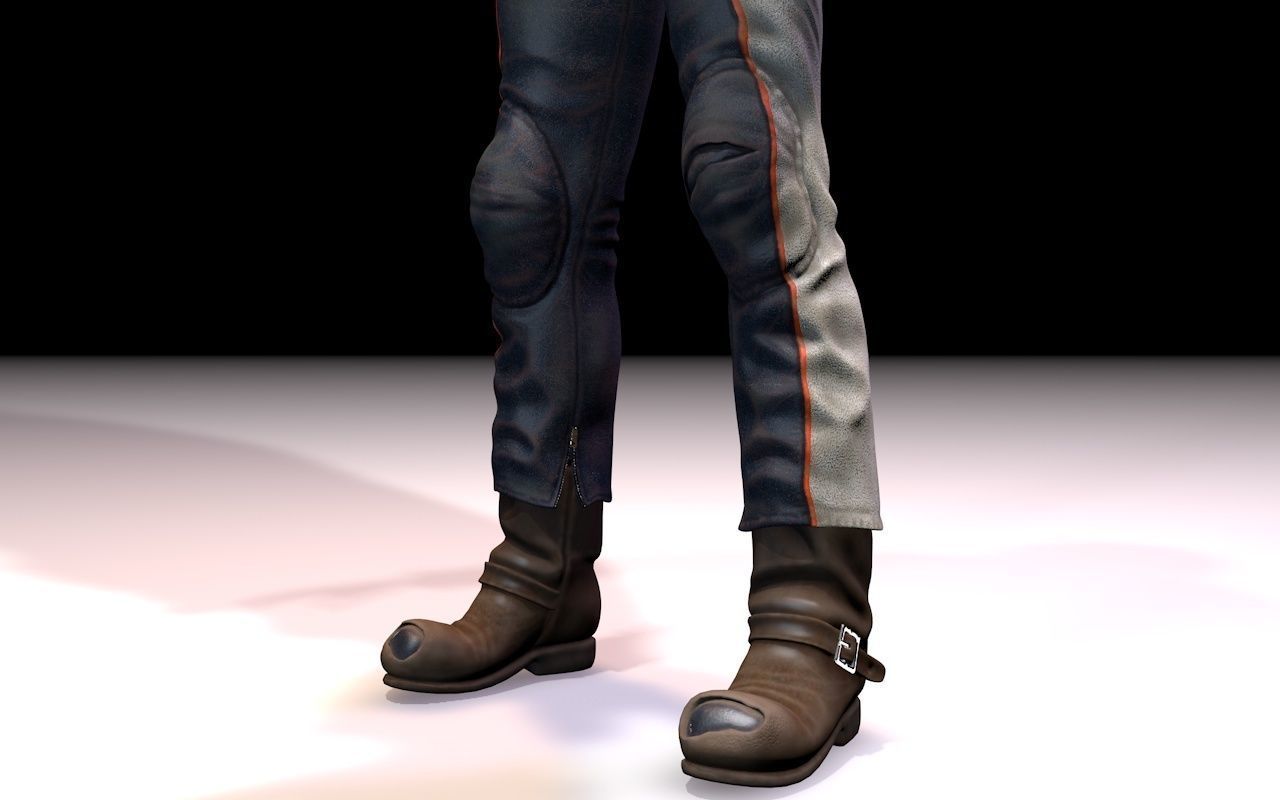 Motorcyclist rigging 3D model_16