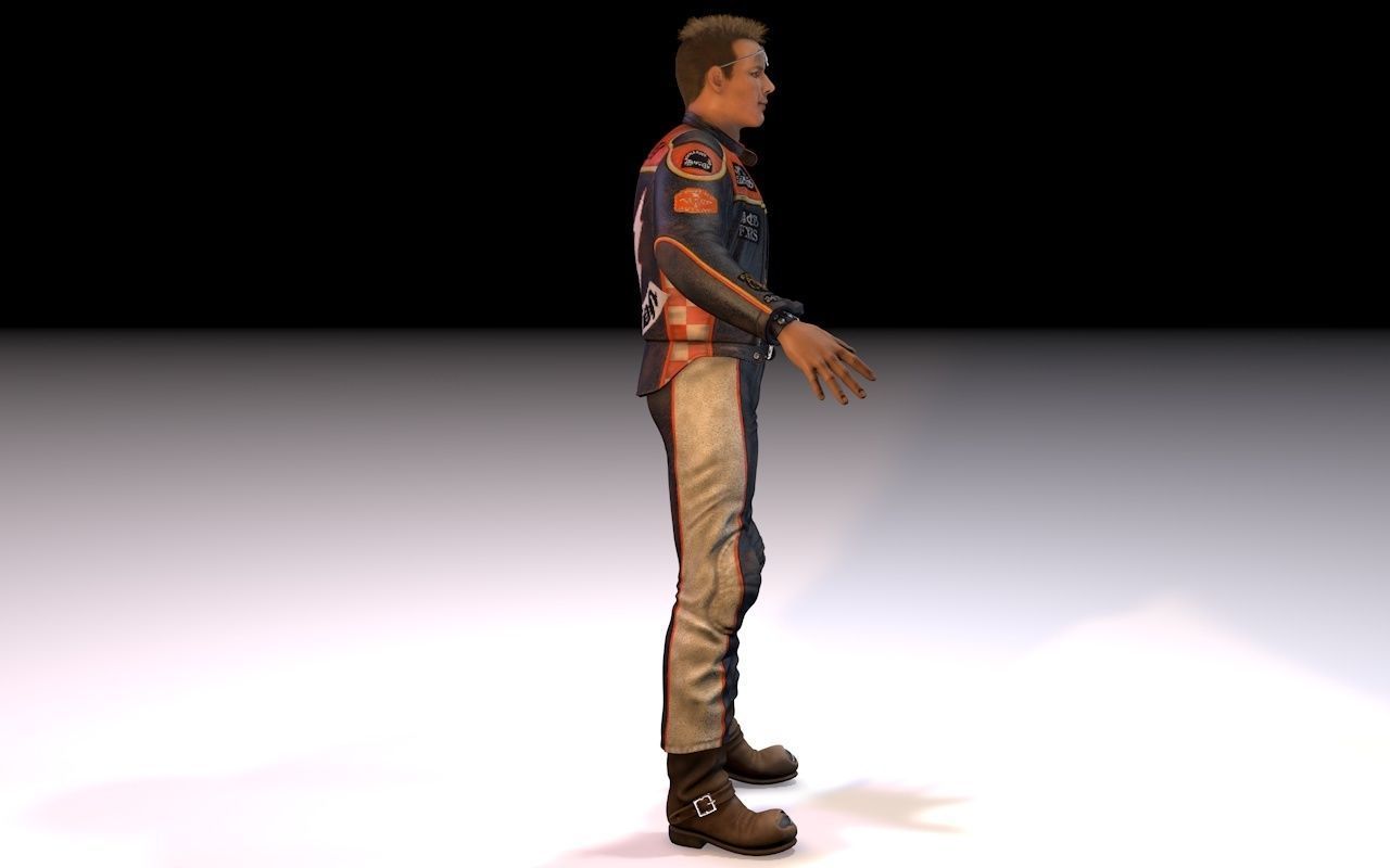Motorcyclist rigging 3D model_11