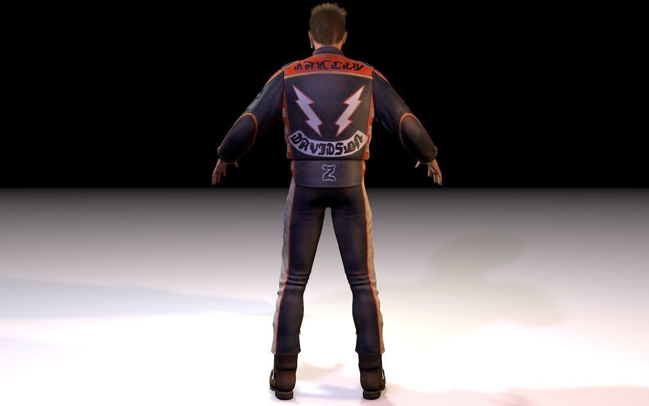 Motorcyclist rigging 3D model_12