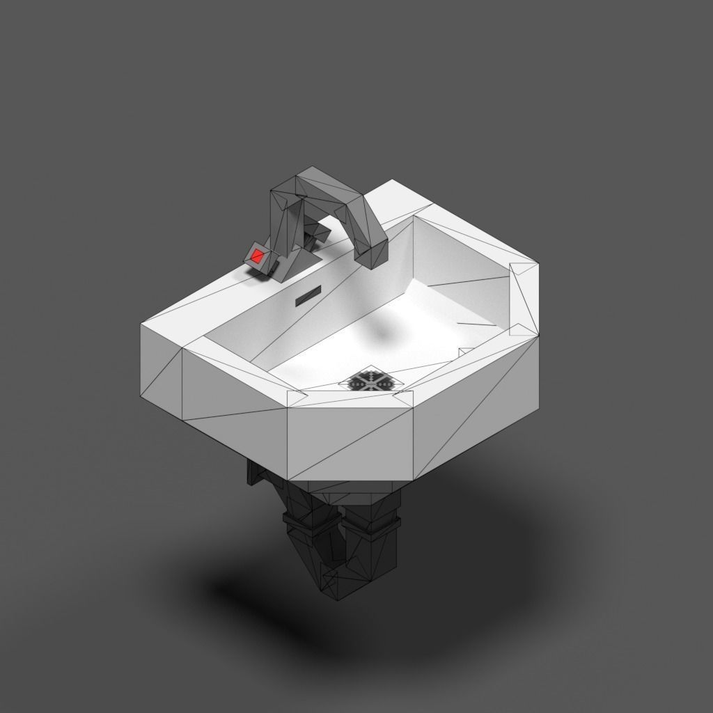 Basin JSON Model Low-poly 3D model_2