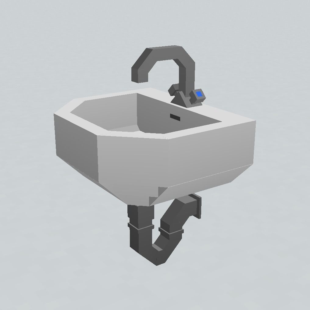 Basin JSON Model Low-poly 3D model_6