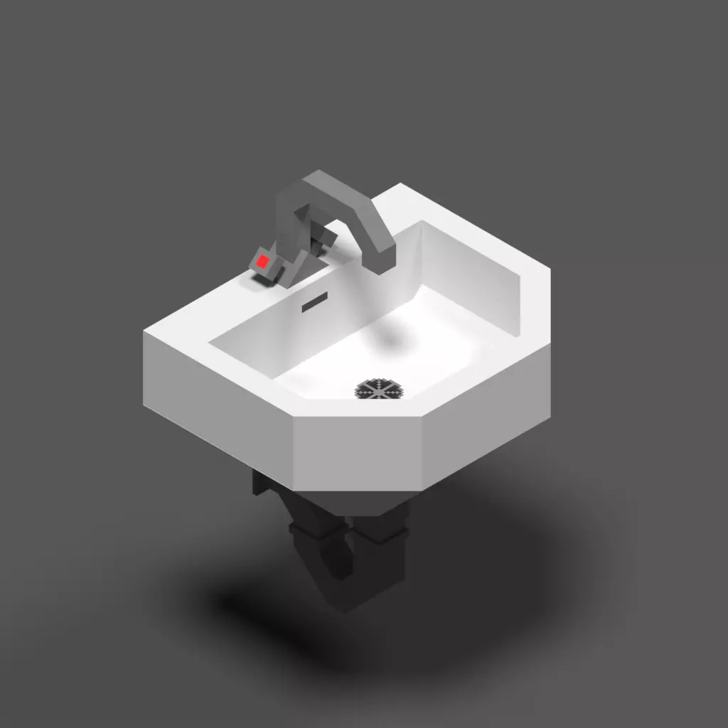 Basin JSON Model Low-poly 3D model_0