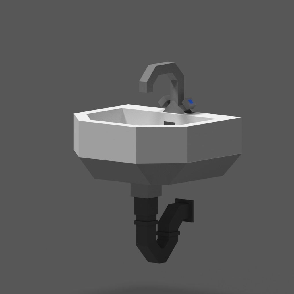 Basin JSON Model Low-poly 3D model_3