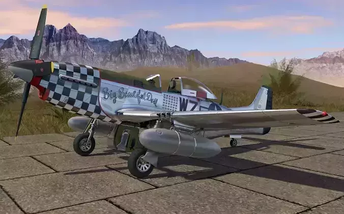 Mustang P-51 D on the runway
