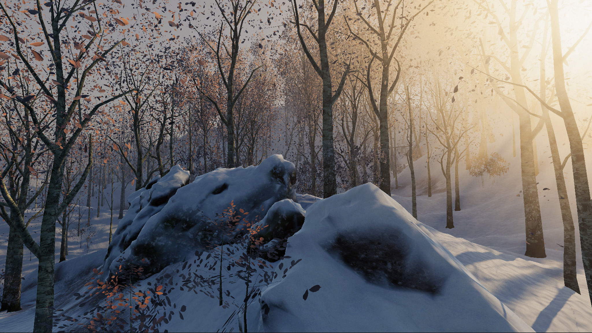 Beech Trees in 3 seasons Low-poly 3D model_6