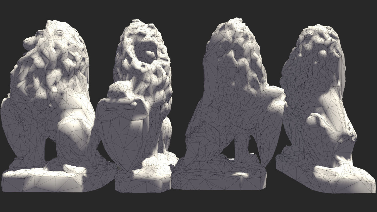 Lion Statue LODs scanned Low-poly 3D model_2