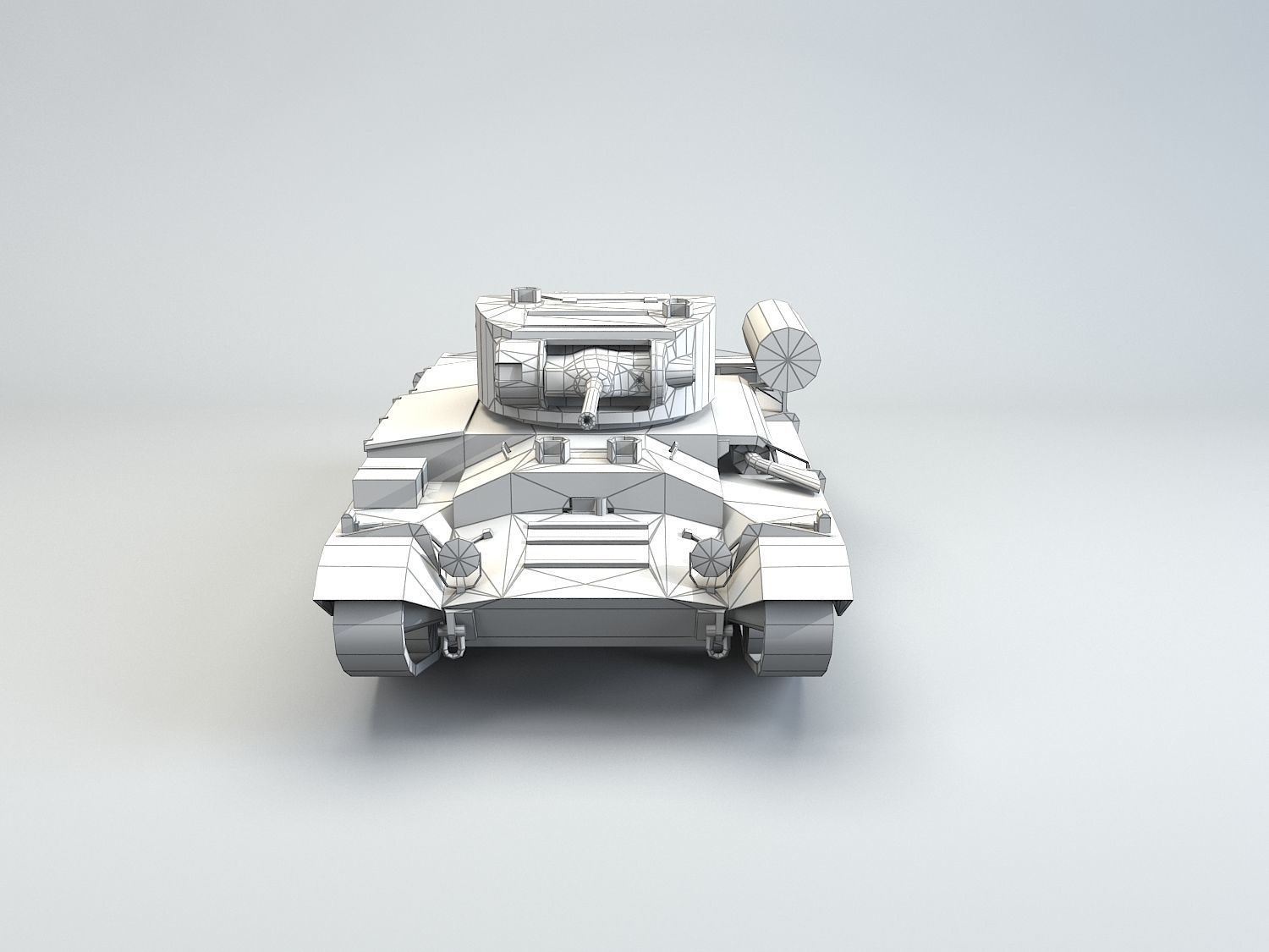 Low Poly Valentine Mk III Infantry Tank Low-poly 3D model_7