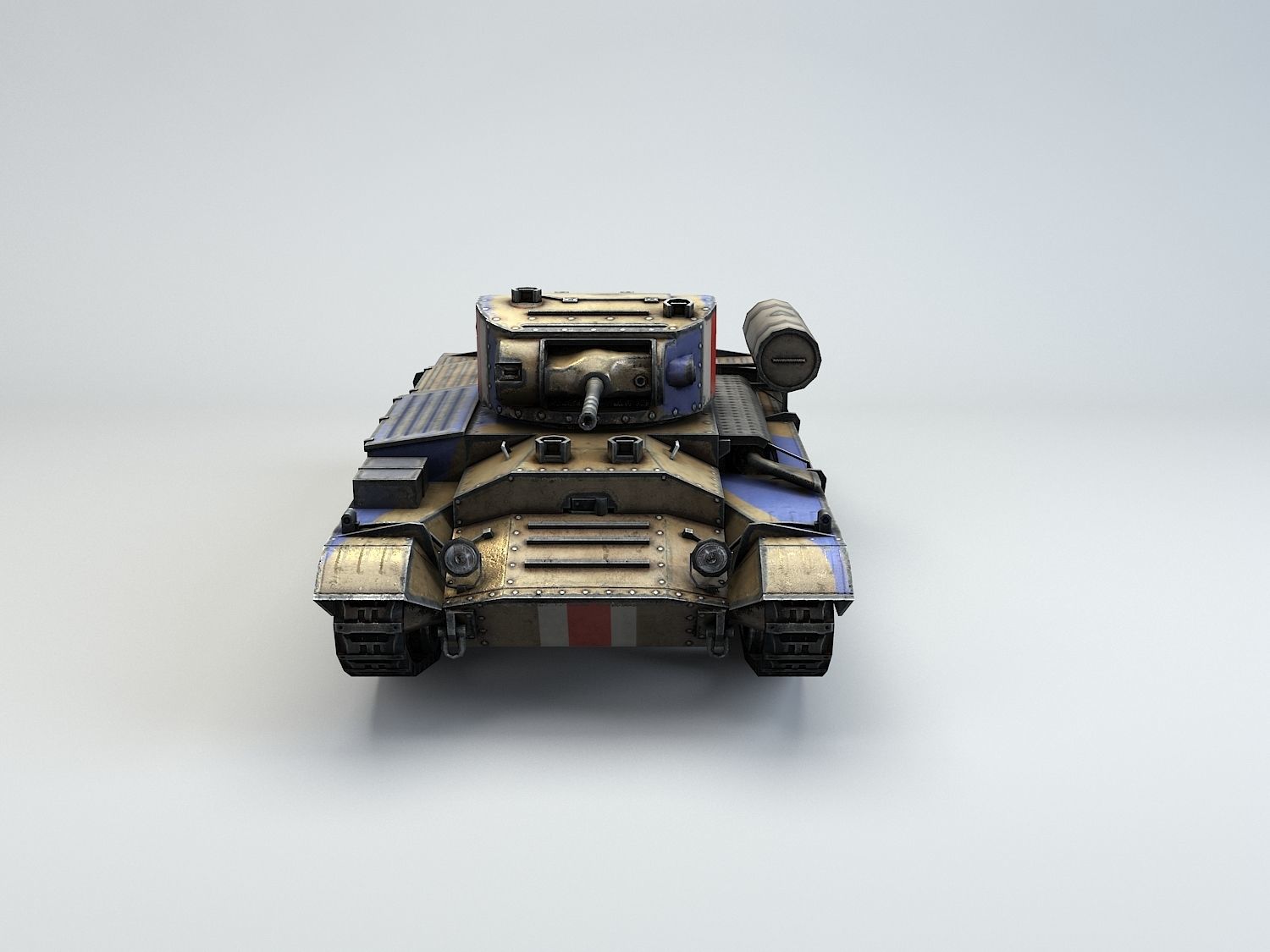 Low Poly Valentine Mk III Infantry Tank Low-poly 3D model_6