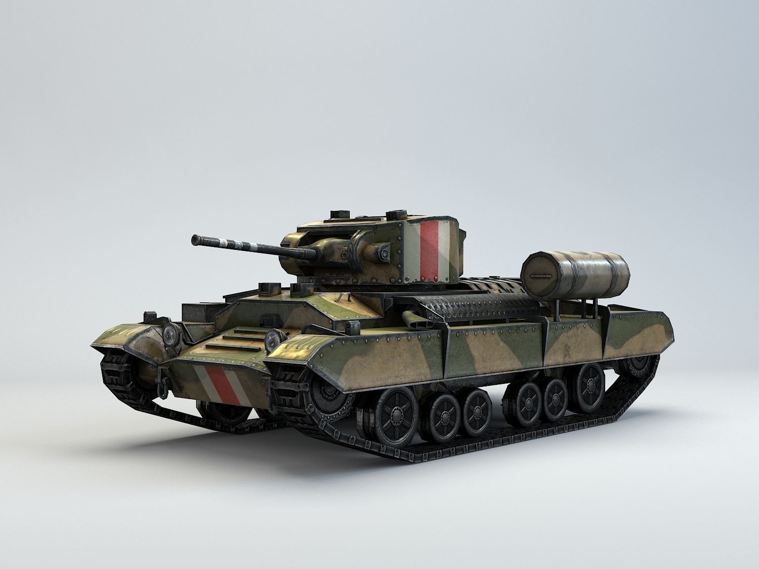 Low Poly Valentine Mk III Infantry Tank Low-poly 3D model_1
