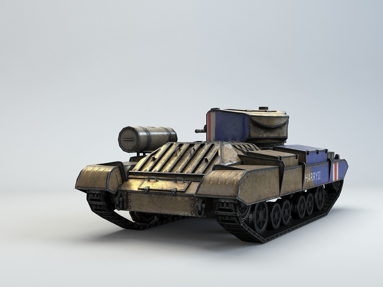 Low Poly Valentine Mk III Infantry Tank Low-poly 3D model_13