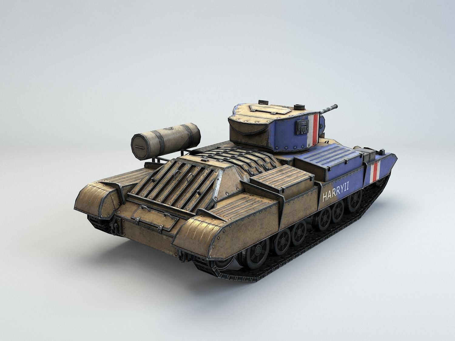 Low Poly Valentine Mk III Infantry Tank Low-poly 3D model_8