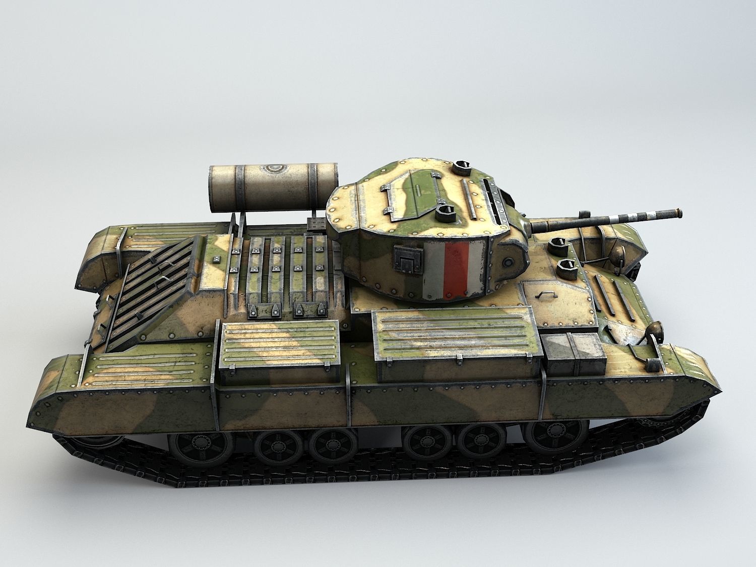 Low Poly Valentine Mk III Infantry Tank Low-poly 3D model_14