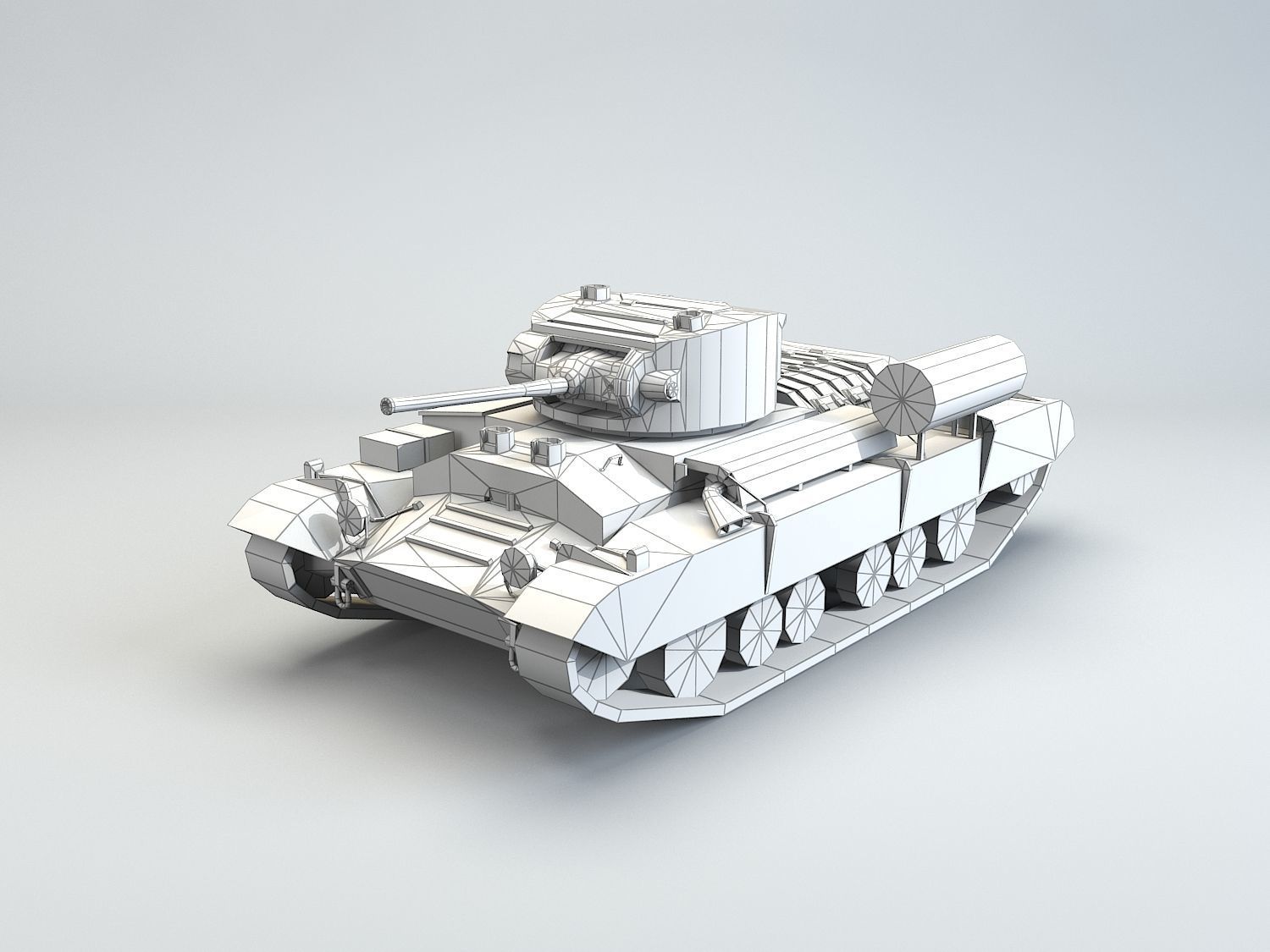 Low Poly Valentine Mk III Infantry Tank Low-poly 3D model_5