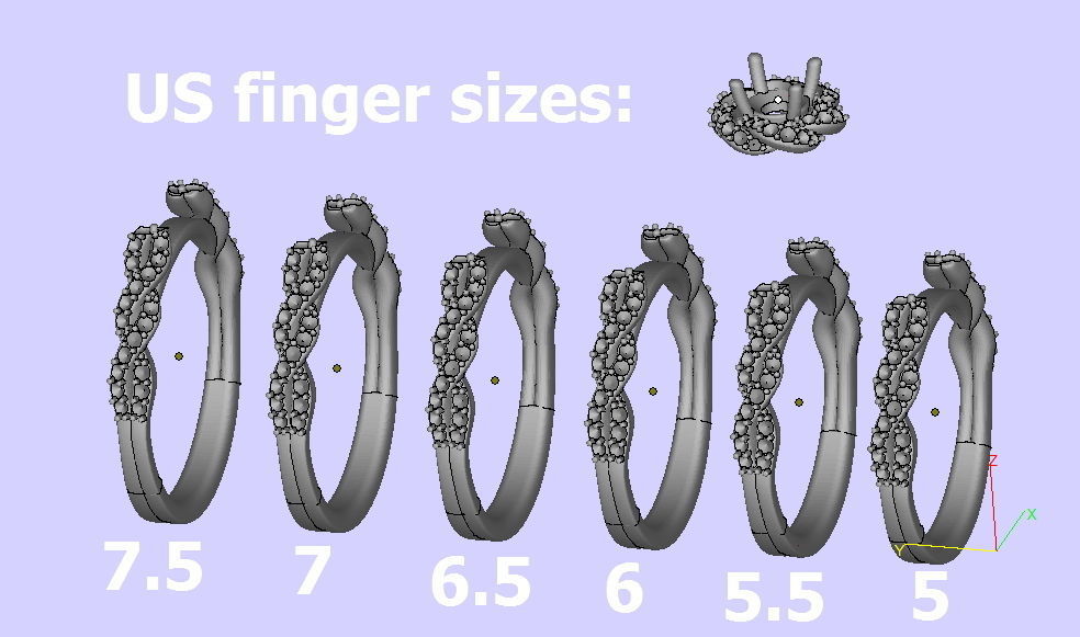 Weaving-Twisted Halo Engagement ring 3dmodel 3D print model_3