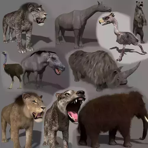 Past mammals pack - 3d animated past mammals pack  3D model