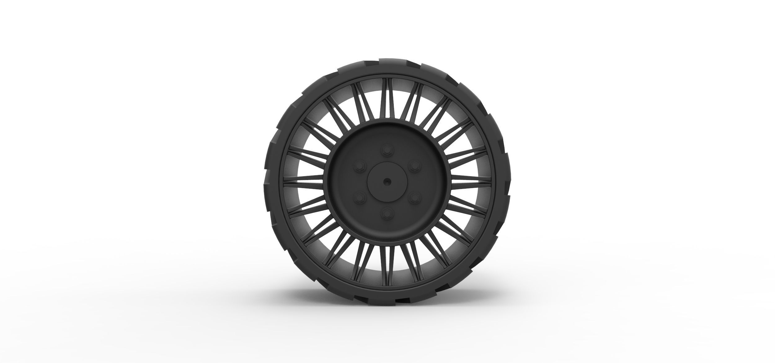 Twheel from Front loader 3D print model_4